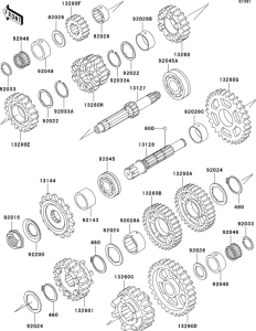 ZX600 Transmission(zx600-e1 / e2 / e3)