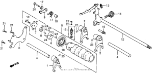 CM400 Cm400c / tgearshift drum + gearshift arm