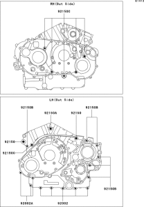 VN1500 Болты крепления картера