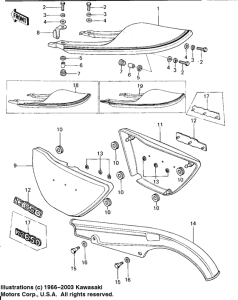 KZ650 Side covers / chain cover / seat cover
