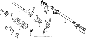 XL125 Shift drum + shift fork