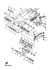 WR400F Задний рычаг и подвеска
