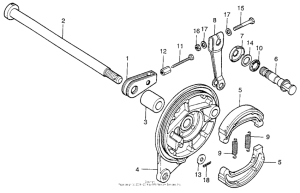 CB200T Задний тормоз