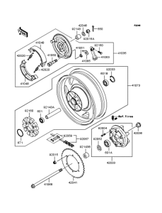 VN250 Заднее колесо и цепь