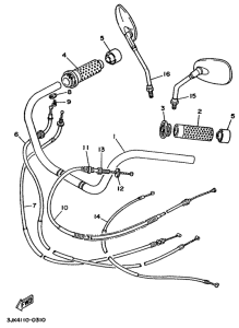 XV750 Steering handle. cable