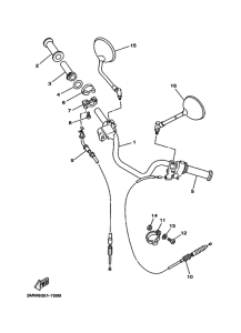 SR125 Рулевой рычаг и кабель