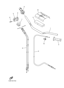 WR250F Steering handle & cable