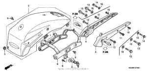 VTX1300C Rear fender + grab rail