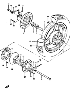 XN85 Rear wheel complete assy