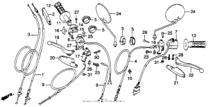 XL250R Control levers + switches + cables 82-83