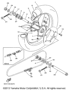 YZ125K1 Переднее колесо