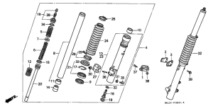 XR600R Вилка передней оси