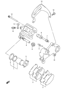 RMX250 Задний суппортs