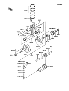 KMX200 Коленвал и поршни