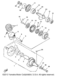 XT225EC Коленчатый вал и Поршень