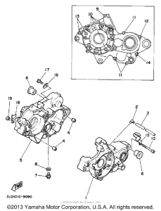 YZ125A Картер двигателя