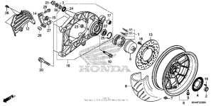 NSS300 (ABS) Rear wheel + swingarm (ac)
