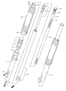 DR800 Вилка передней оси