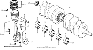 CB750 Коленчатый вал и поршни