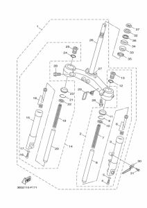 XF50 XF50X Вилка передней оси