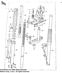 KX125 Вилка передней оси