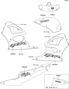 ZX600 Decals(yellow)(zx600-j3)