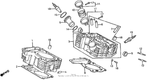 VT750C Cylinder + rear cylinder head