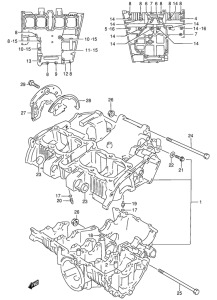 GSF400 Картер двигателя