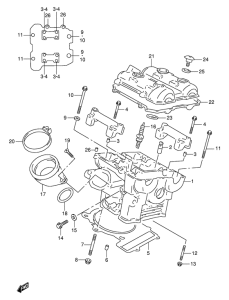 TL1000 Задняя головка цилиндров