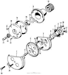 SL100 Oil filter rotor + oil pump