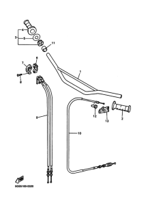 WR400F Рулевой рычаг и кабель