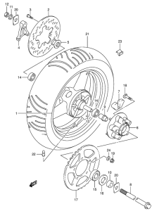 SV650 Rear wheel complete assy
