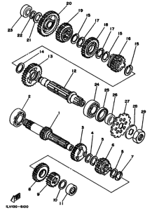 YZ490 YZ490U Трансмиссия