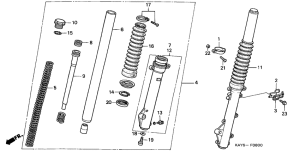 NX125 Вилка передней оси