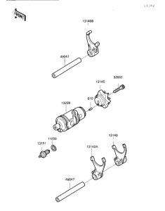 KL650 Change drum / shift fork