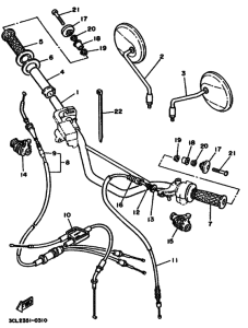 TDR250 TDR250A Рулевой рычаг и кабель