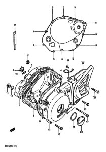 DR250 Crankcase cover ass`y  (v