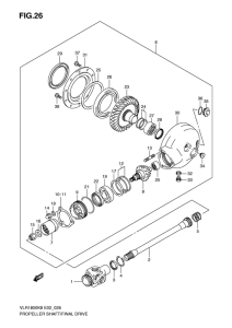 VLR1800 Propeller shaft / final drive gear
