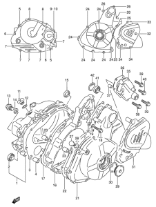DR650 Crankcase cover ass`y  (v