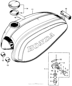 SL125 Fuel tank + fuel valve
