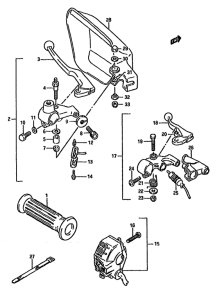 DR750 Left handle switch