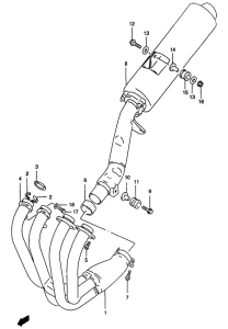GSF1200S (ABS) Muffler comp