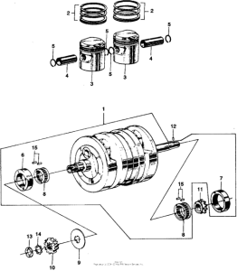 SS125 Коленчатый вал и поршни