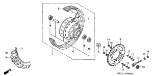 XR50R Rear wheel complete assy