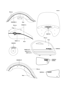 VN1500 Decals(ebony / red)(vn1500-l3)