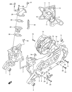AY50 Картер двигателя