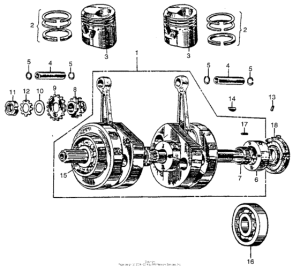 C72 Коленчатый вал и поршни