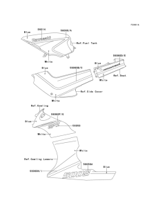 EX500 Decal(blue / white)
