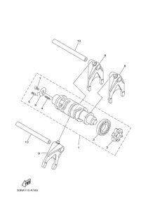 XV1900CU Shift cam & fork