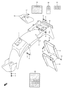 VX800 Rear fender - label